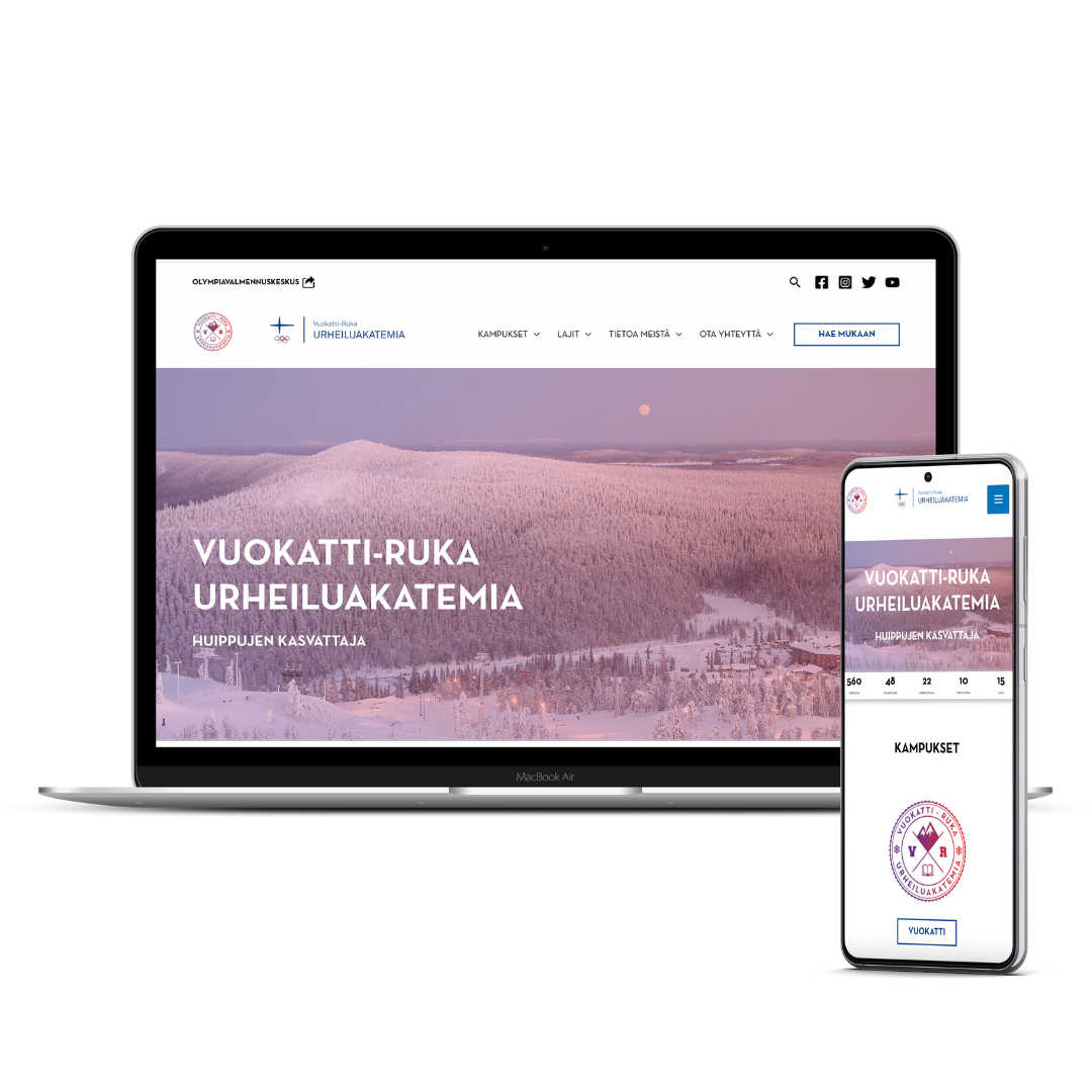 Vuokatti-Ruka Urheiluakatemia verkkosivut