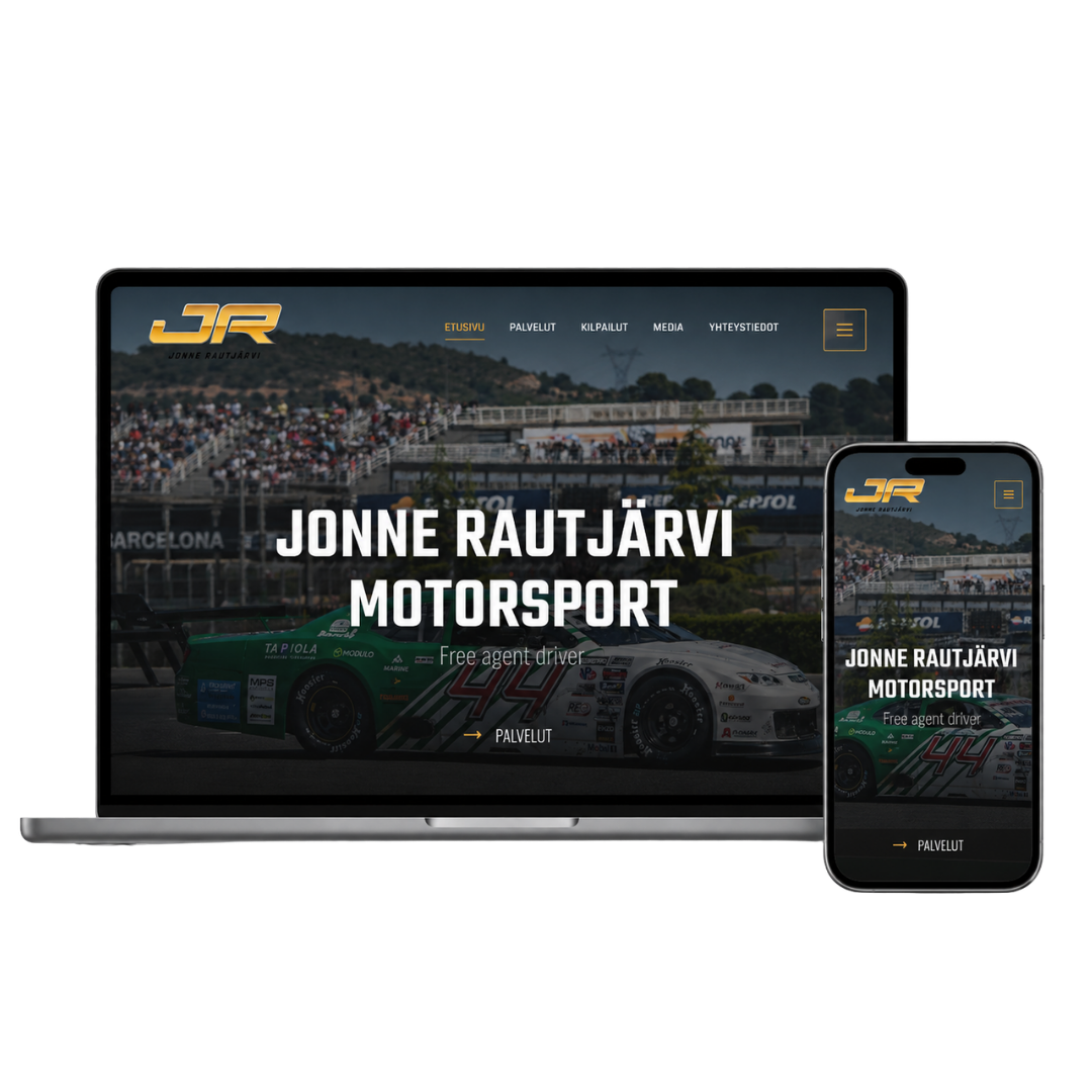 Jonne Rautjärvi Motorsport – verkkosivutoteutus