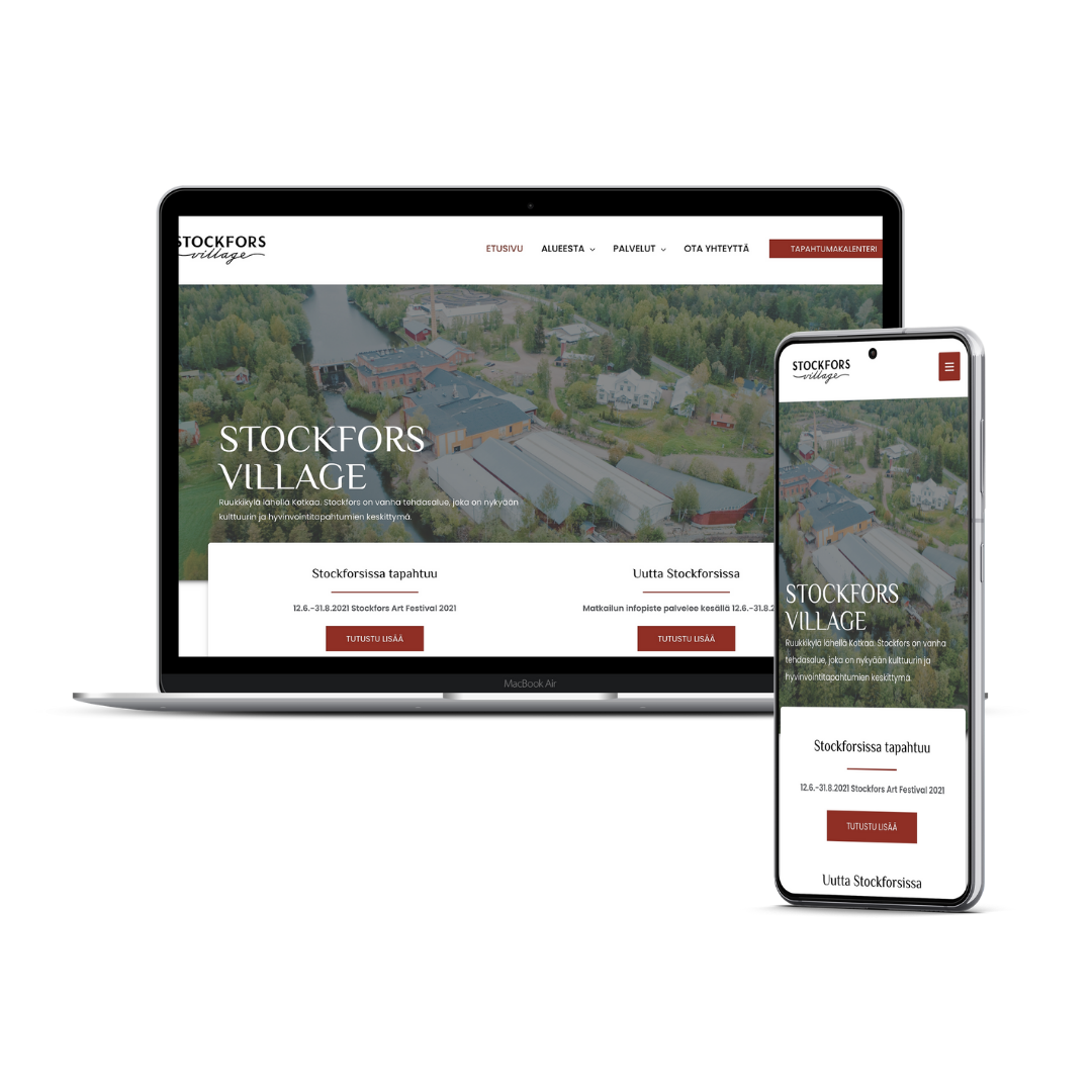 Case Stockfors Village - uudet WordPress-kotisivut