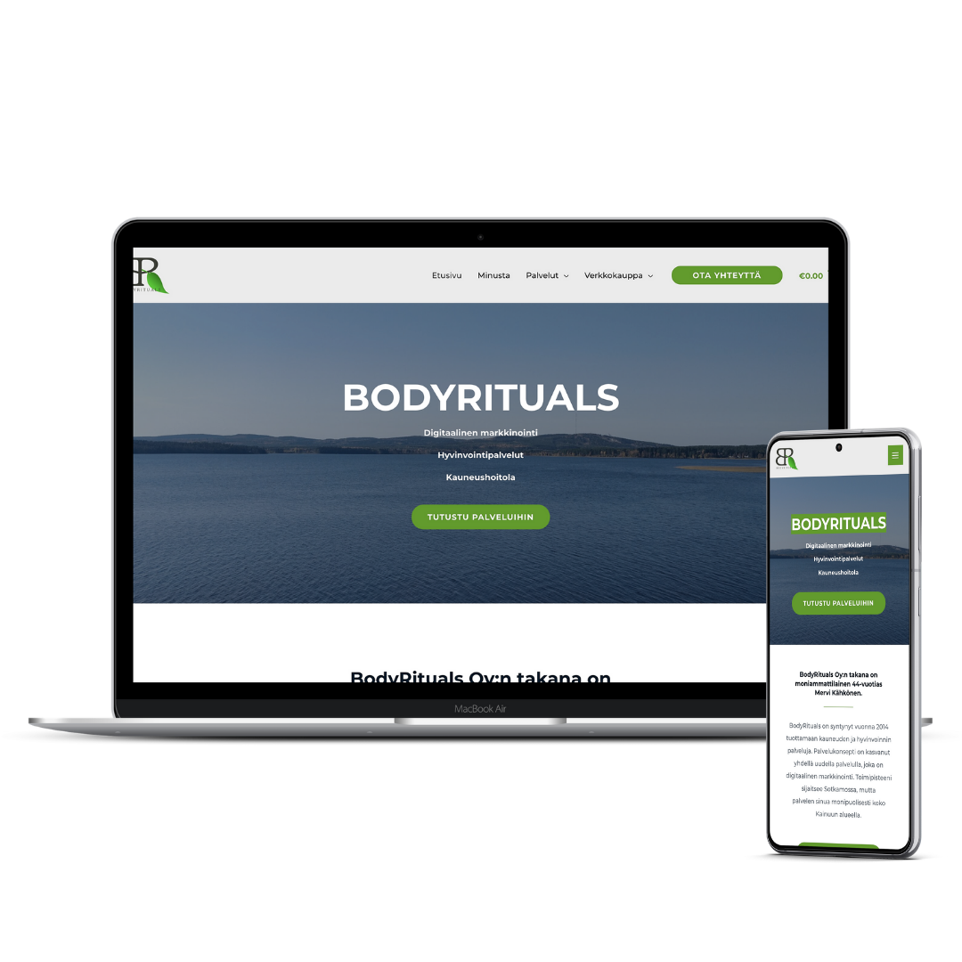 Bodyrituals verkkosivut - Makum referenssi