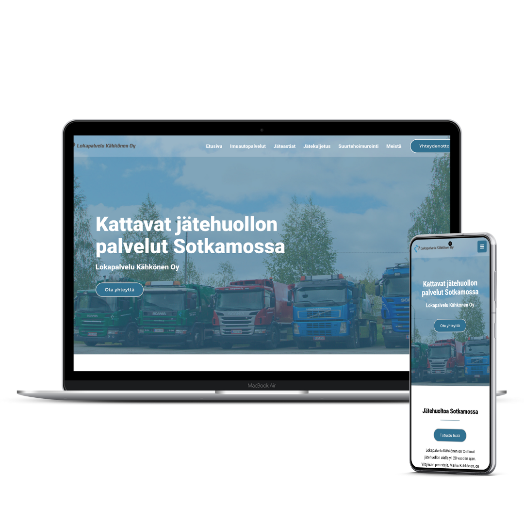 Verkkosivutoteutus Lokapalvelu Kähkönen Oy, Makum Oy